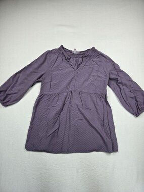 Isabel By Ingrid & Isabel Boho Mauve Maternity Blouse Medium 3/4 Sleeve